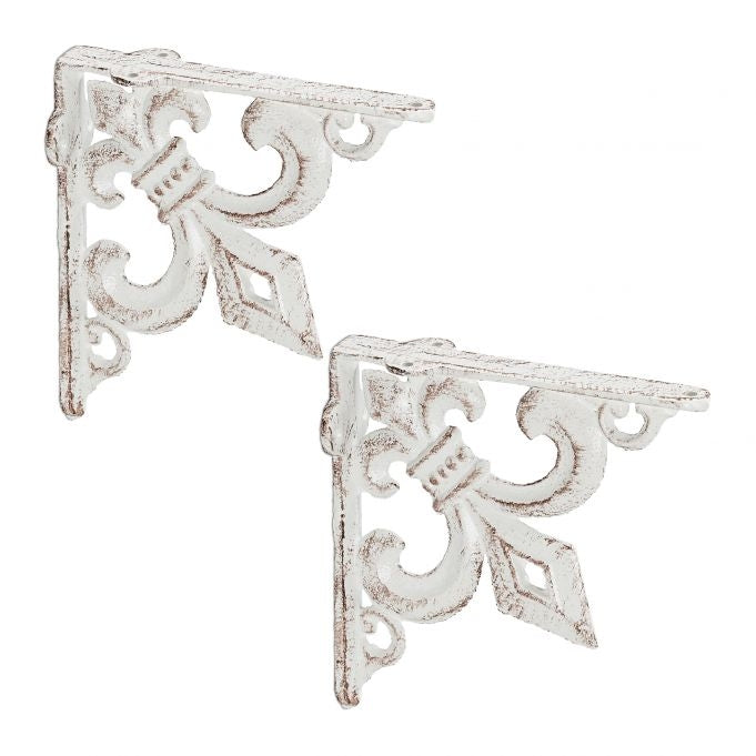 2x shelf bracket with French lily cast iron