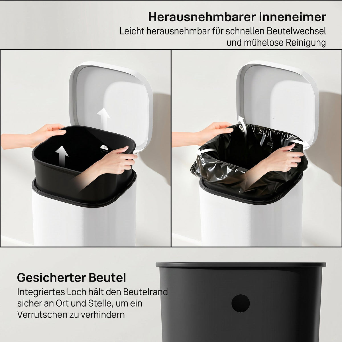 30L Metal Kitchen Bin with Soft-Close Lid & Pedal