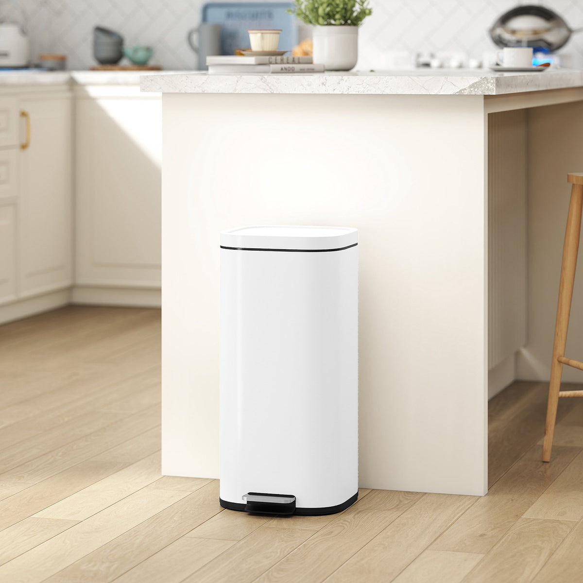 30L Metal Kitchen Bin with Soft-Close Lid & Pedal
