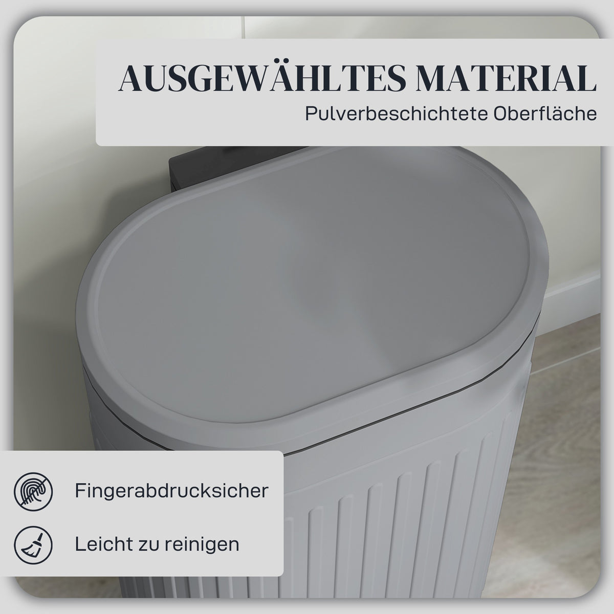 30L Metal Pedal Bin with Soft-Close Lid, Grey
