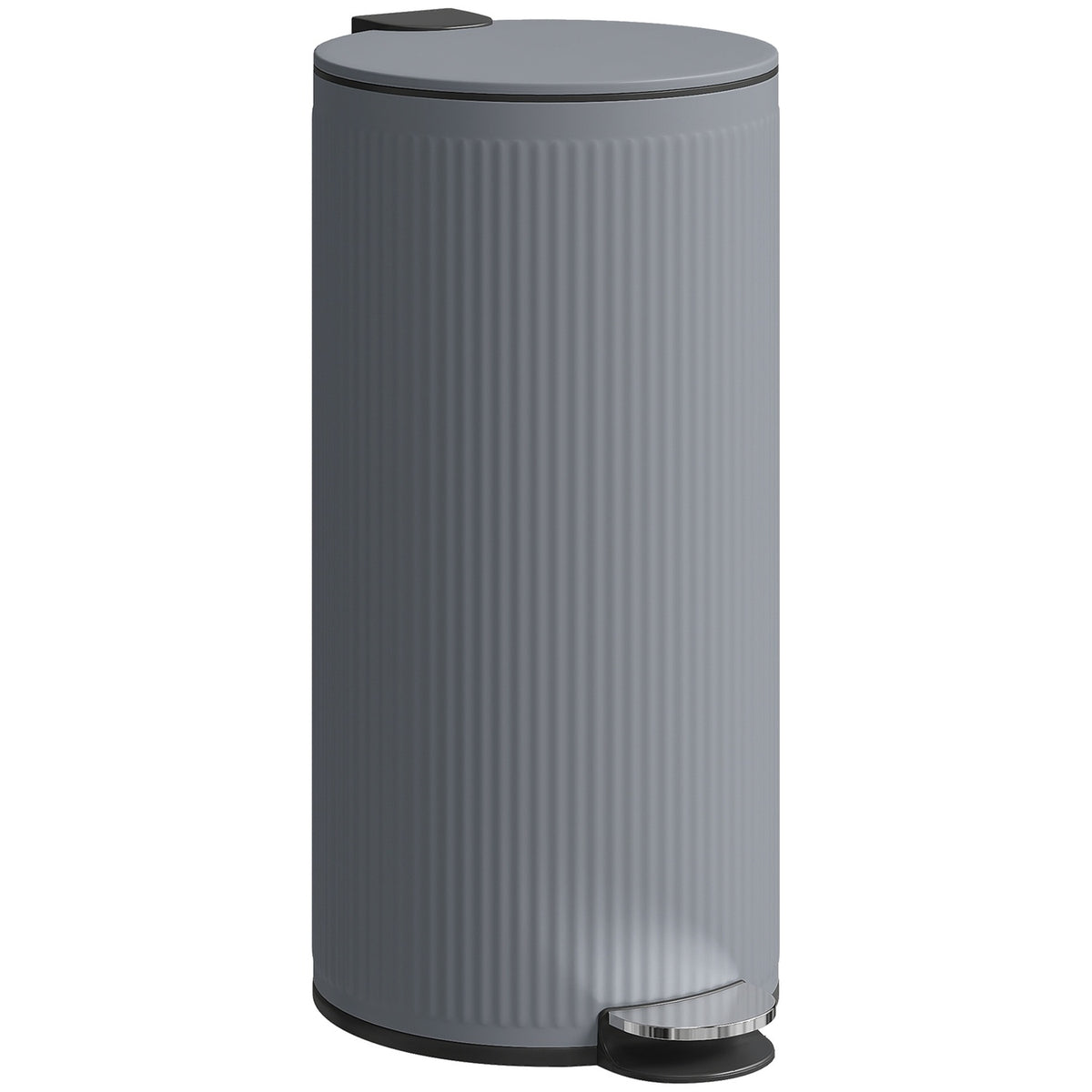 30L Pedal Bin with Soft-Close Lid, Black Metal