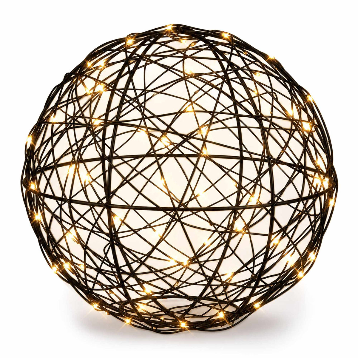 30 cm Black LED Decor Orb – Warm White Light
