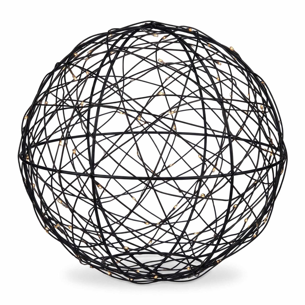 30 cm Black LED Decor Orb – Warm White Light
