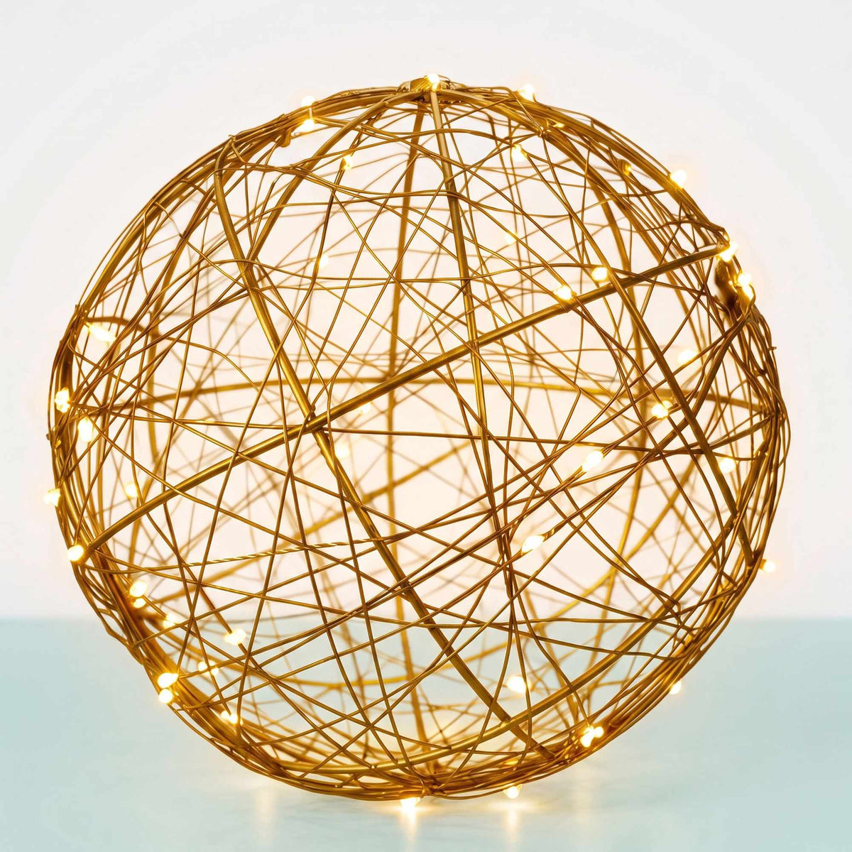 30 cm Gold LED Decor Orb – Warm White Light Sphere