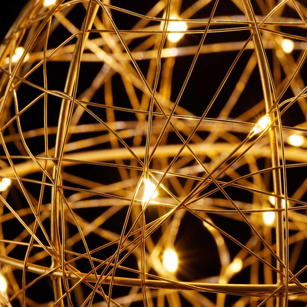 30 cm Gold LED Decor Orb – Warm White Light Sphere