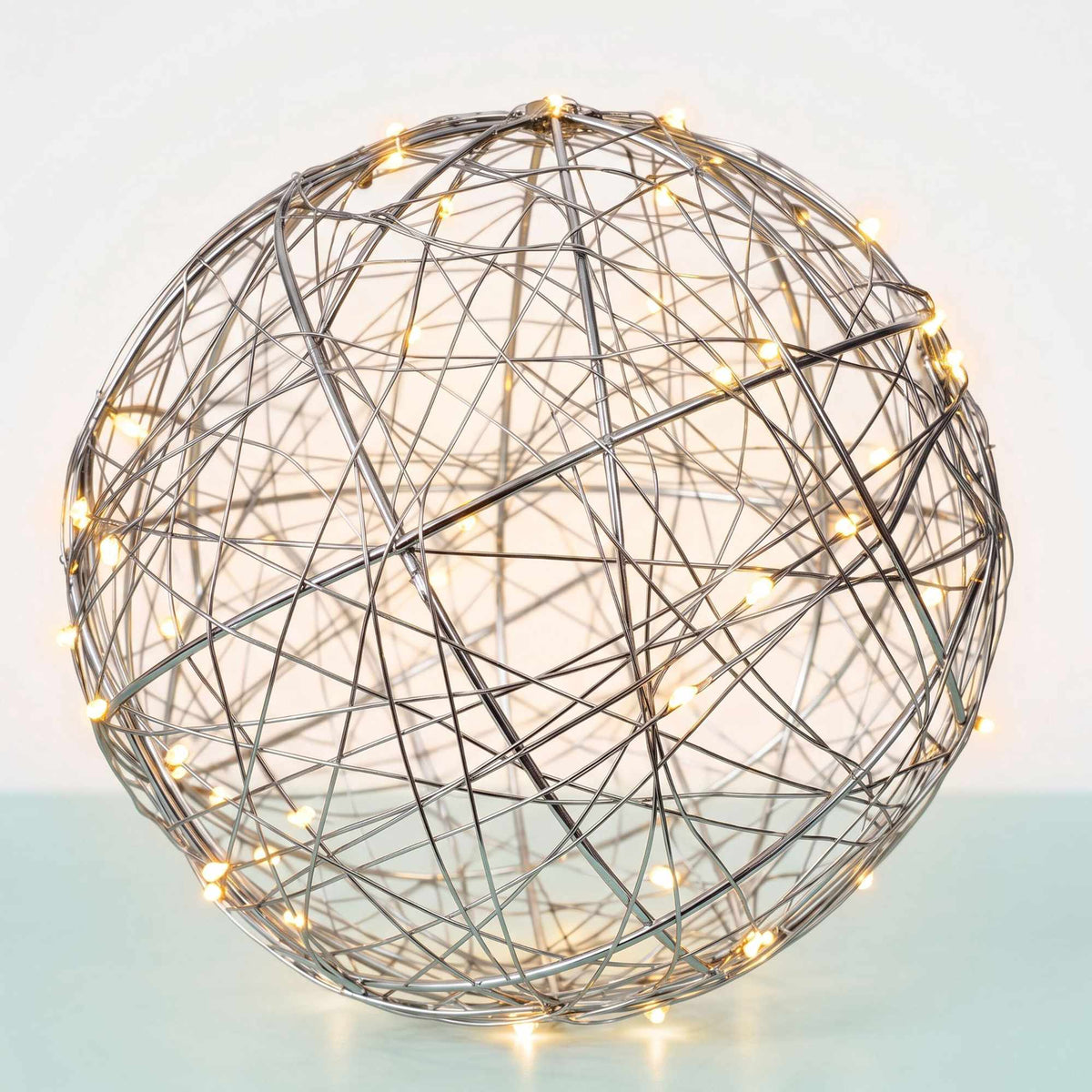 30 cm Silver LED Decor Orb – Indoor Light Ball