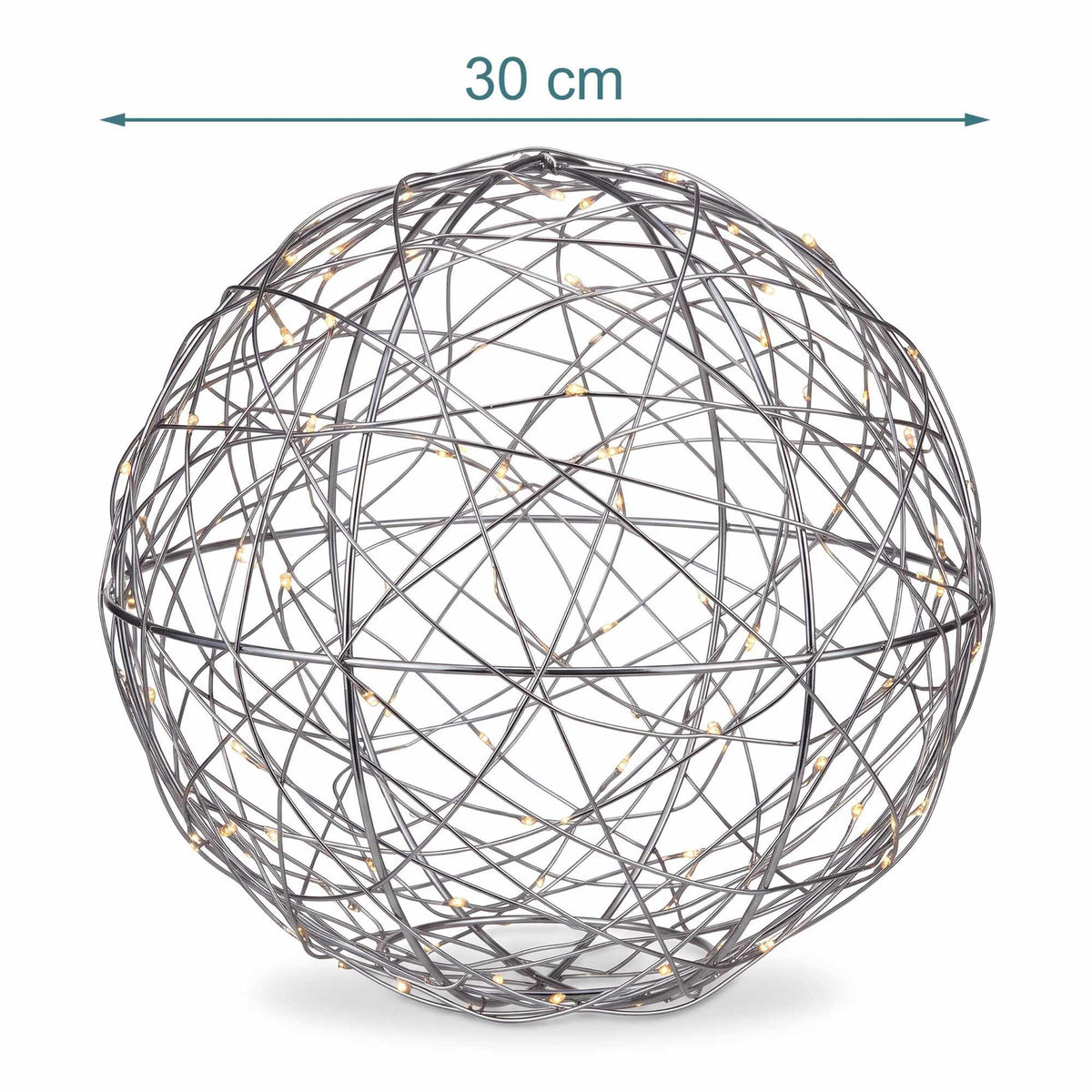 30 cm Silver LED Decor Orb – Indoor Light Ball