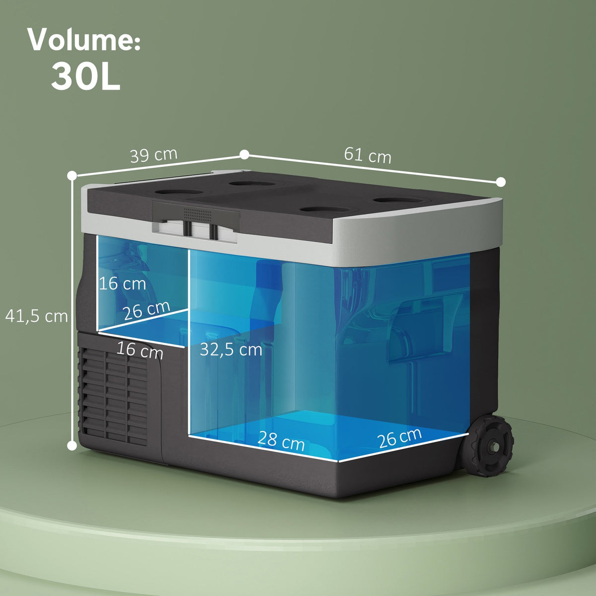 30 liter compressor cool box electric cool box with LED ECO mode connection cool keeping function freezer box thermobox mini fridge 12/230 volts for car socket truck camping black |