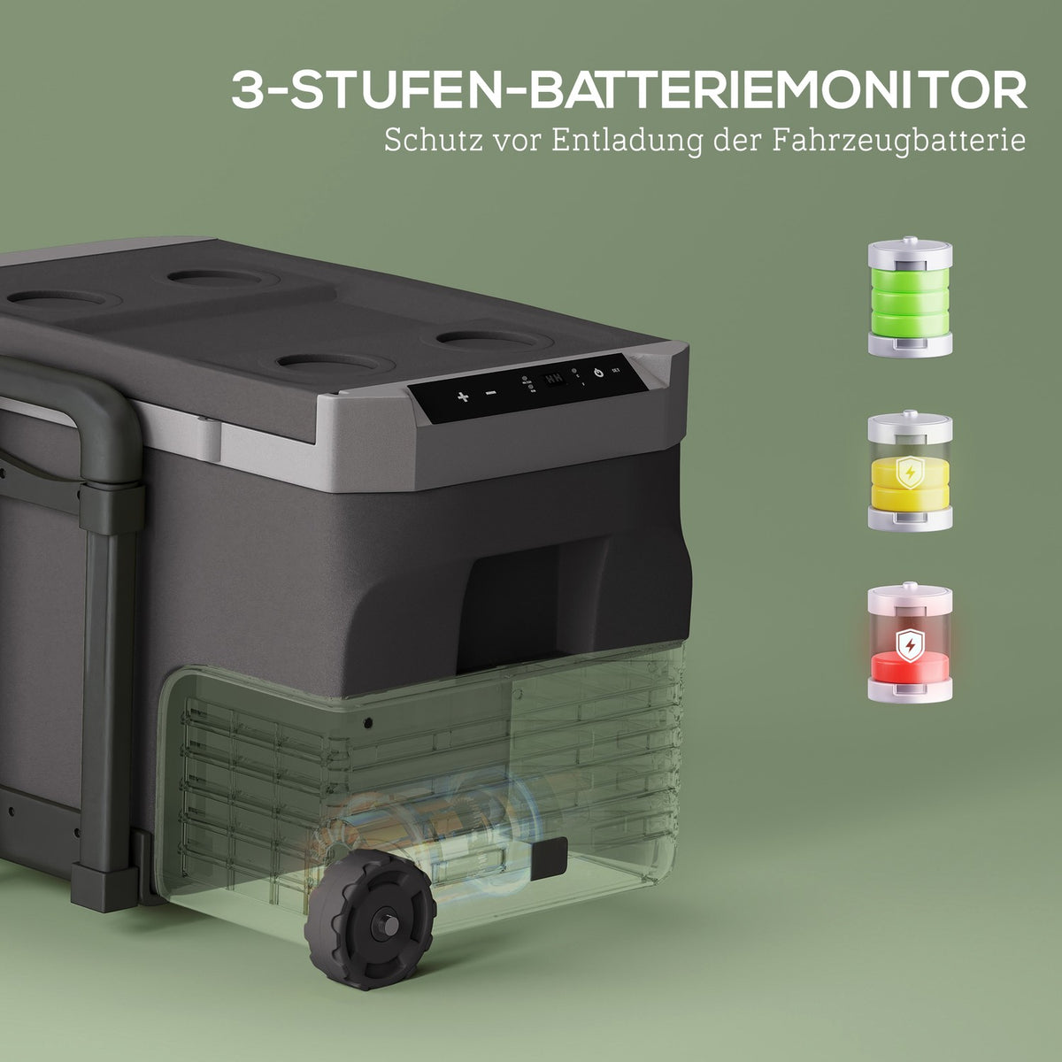 30 liter compressor cool box electric cool box with LED ECO mode connection cool keeping function freezer box thermobox mini fridge 12/230 volts for car socket truck camping black |