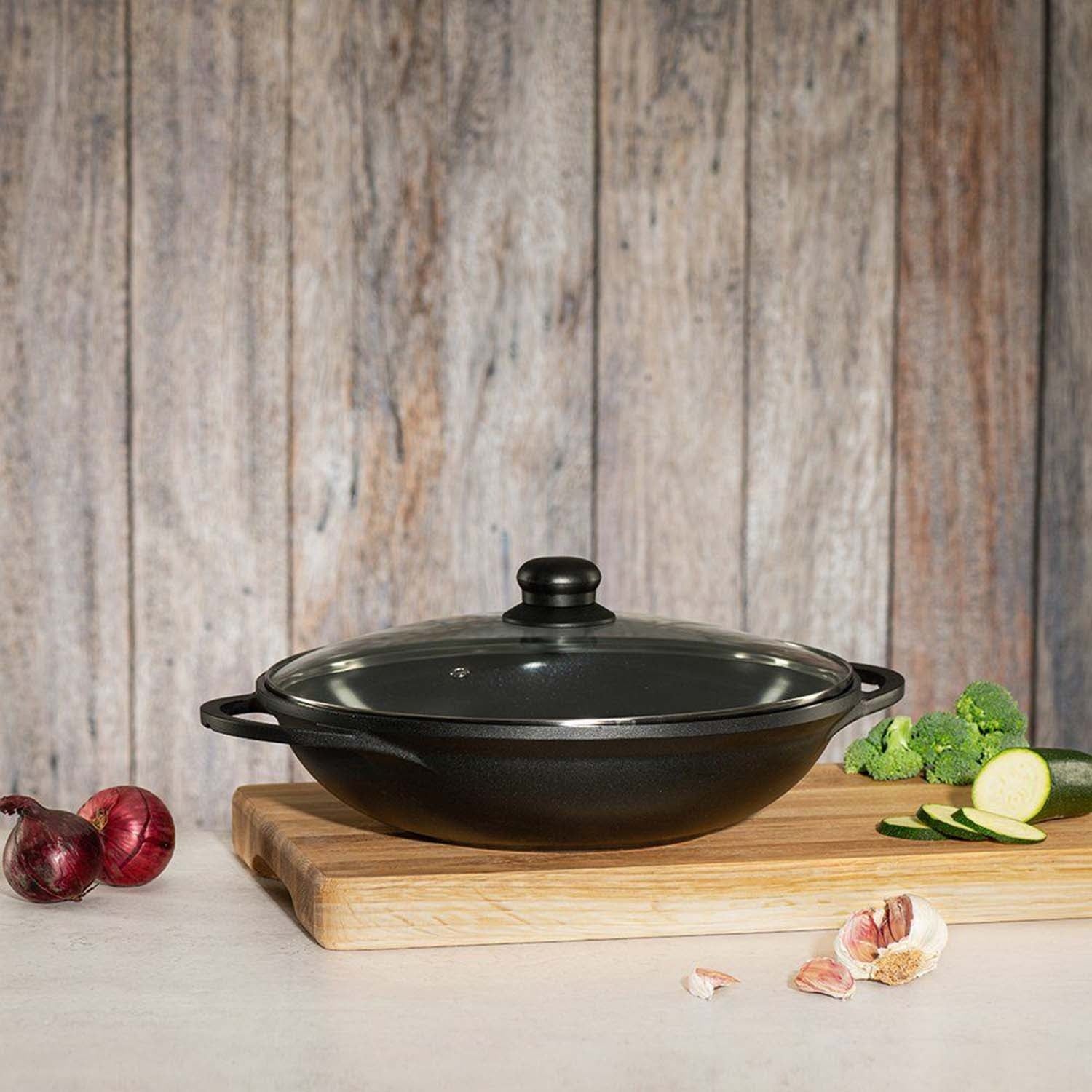 32 cm Cast Aluminum Wok Pan