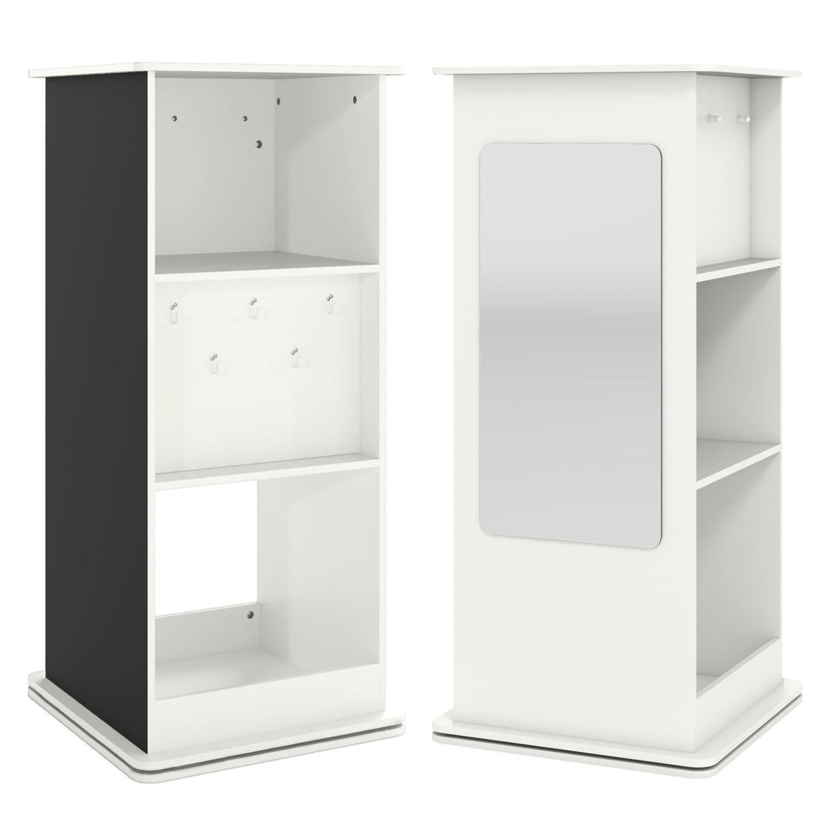 360 Rotating Kids Bookshelf with Chalkboard & Hooks