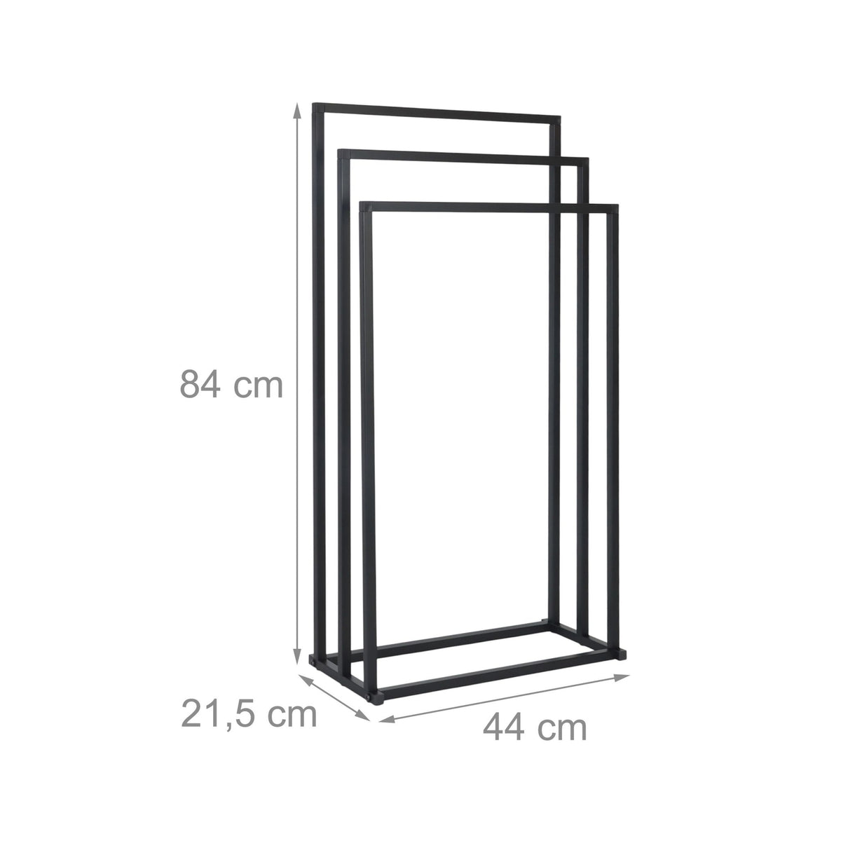 3-Bar Metal Towel Stand – Freestanding Bath Rack