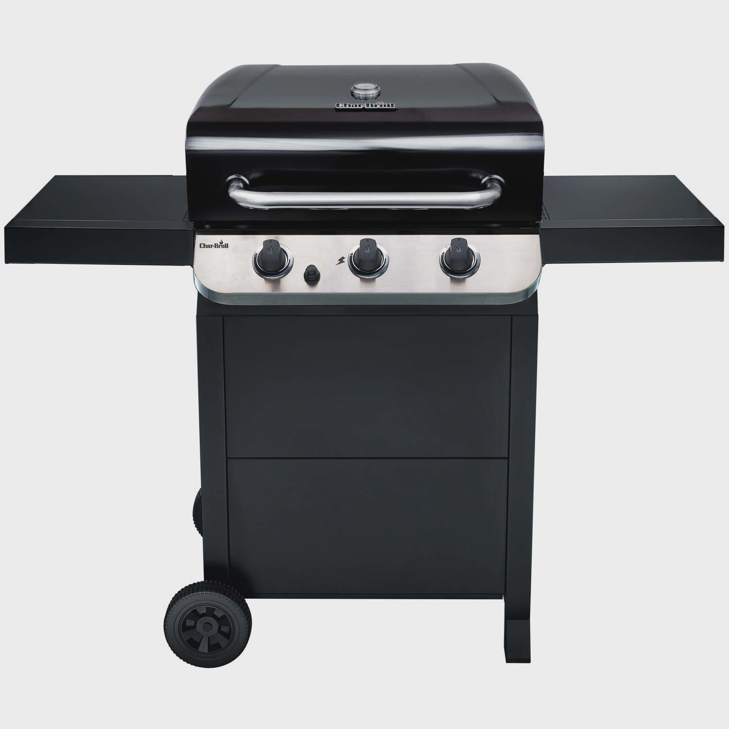 3-Burner Gas Grill with Cast Iron Grates and Thermometer