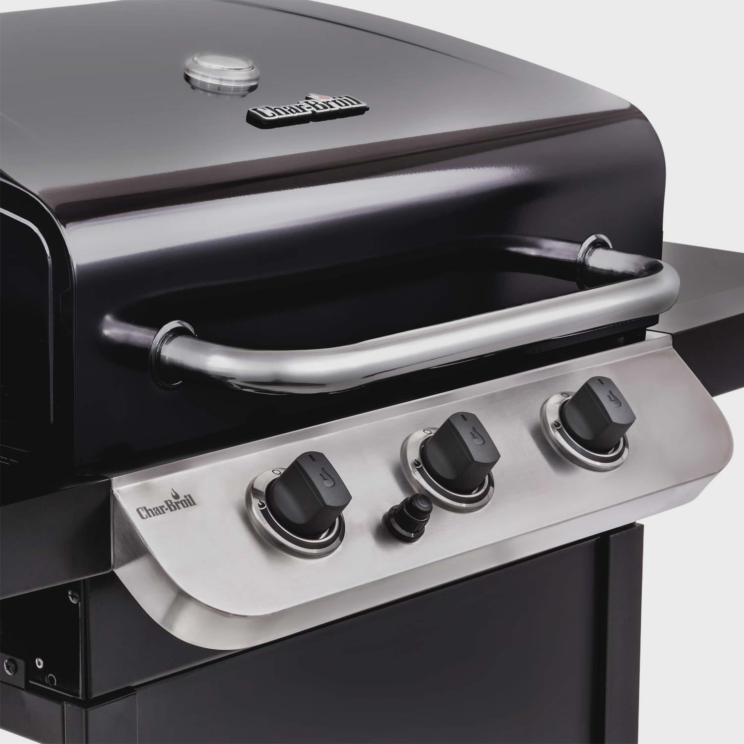 3-Burner Gas Grill with Cast Iron Grates and Thermometer