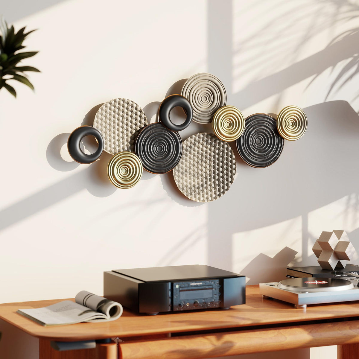 3D Metal Wall Art, Multicolor, 100x50 cm, No Assembly Needed