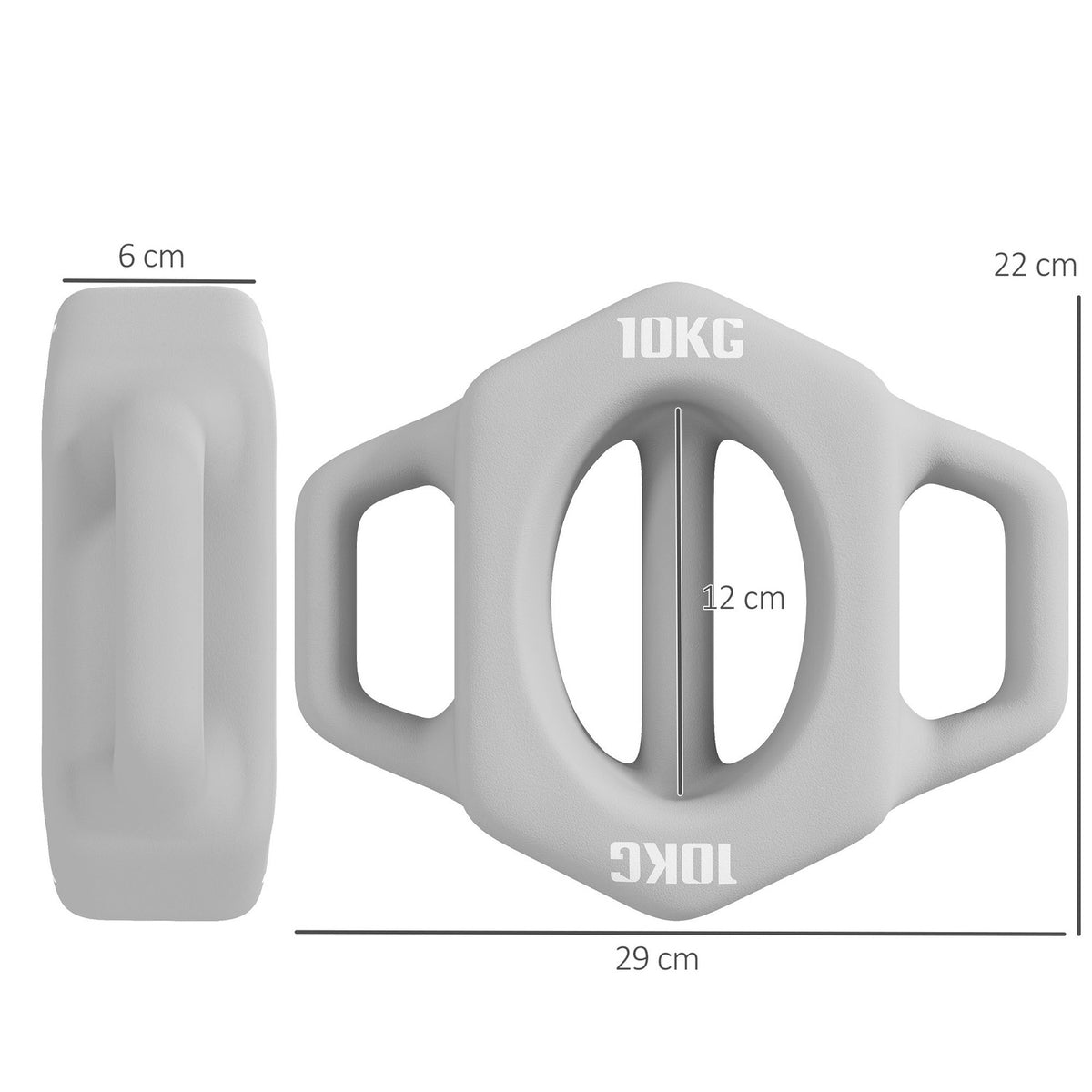 3-In-1 Dumbbell 10 Kg Floor-Friendly Multi-Function Weight Training Metal Gray