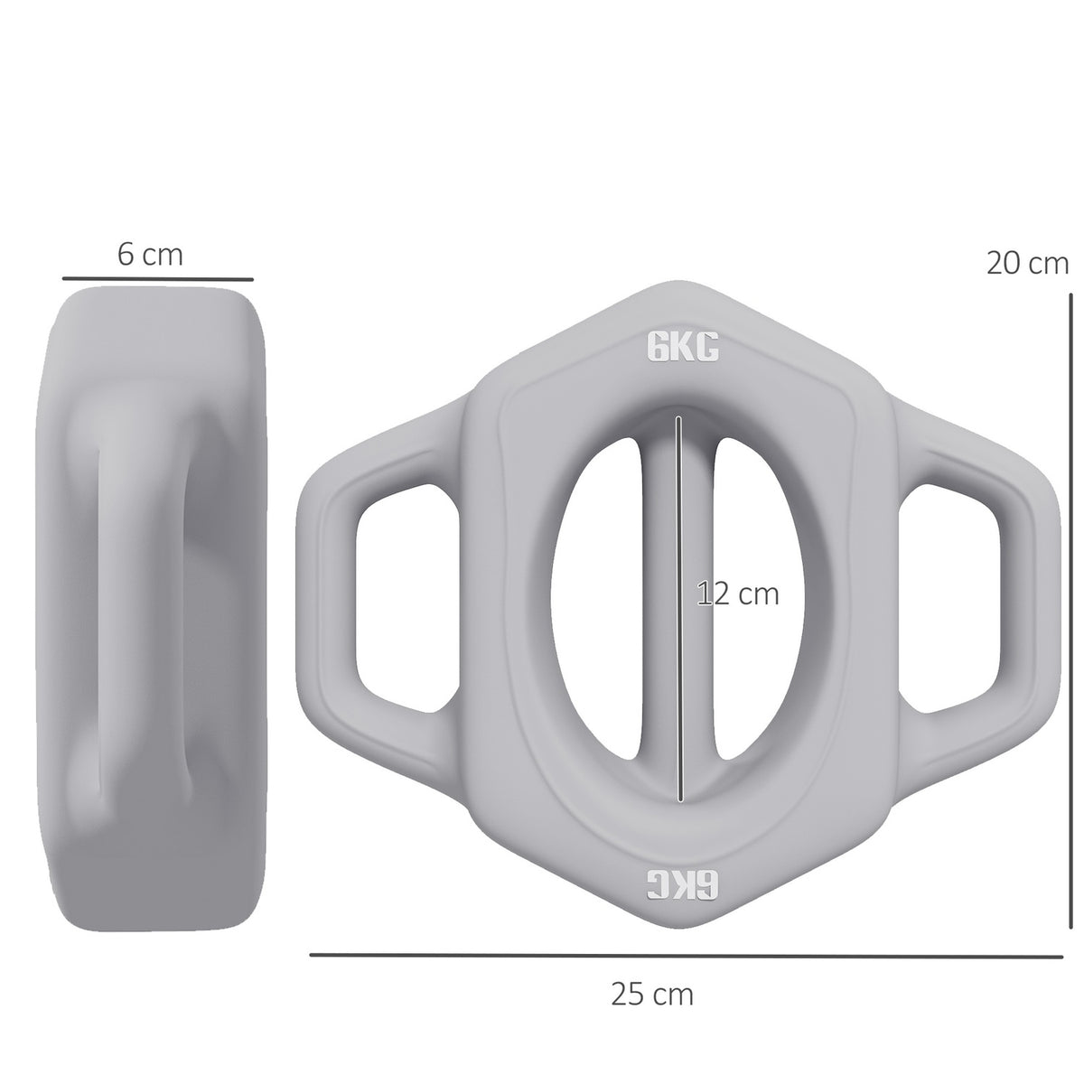 3-In-1 Dumbbell 6 Kg Floor-Friendly Multifunctional Dumbbell For Weight Training, Metal, Grey