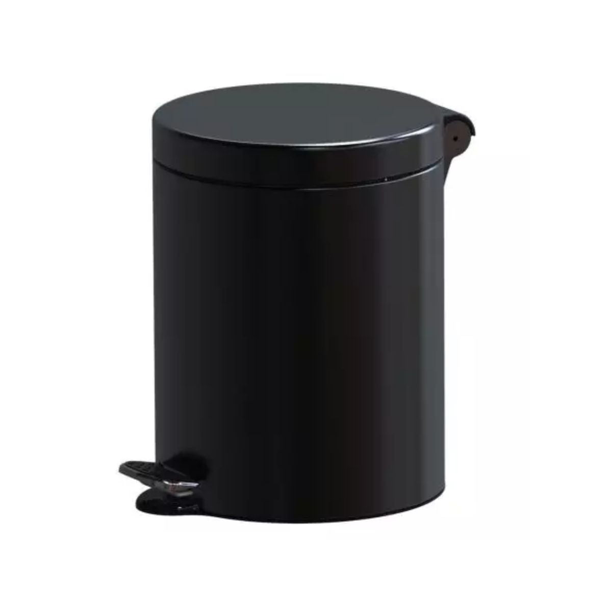 3L Black Steel Pedal Bin with Click Lock Mechanism