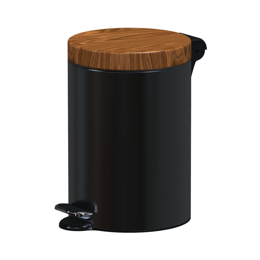 3L Steel Pedal Bin with Click Lock – Brown/Black