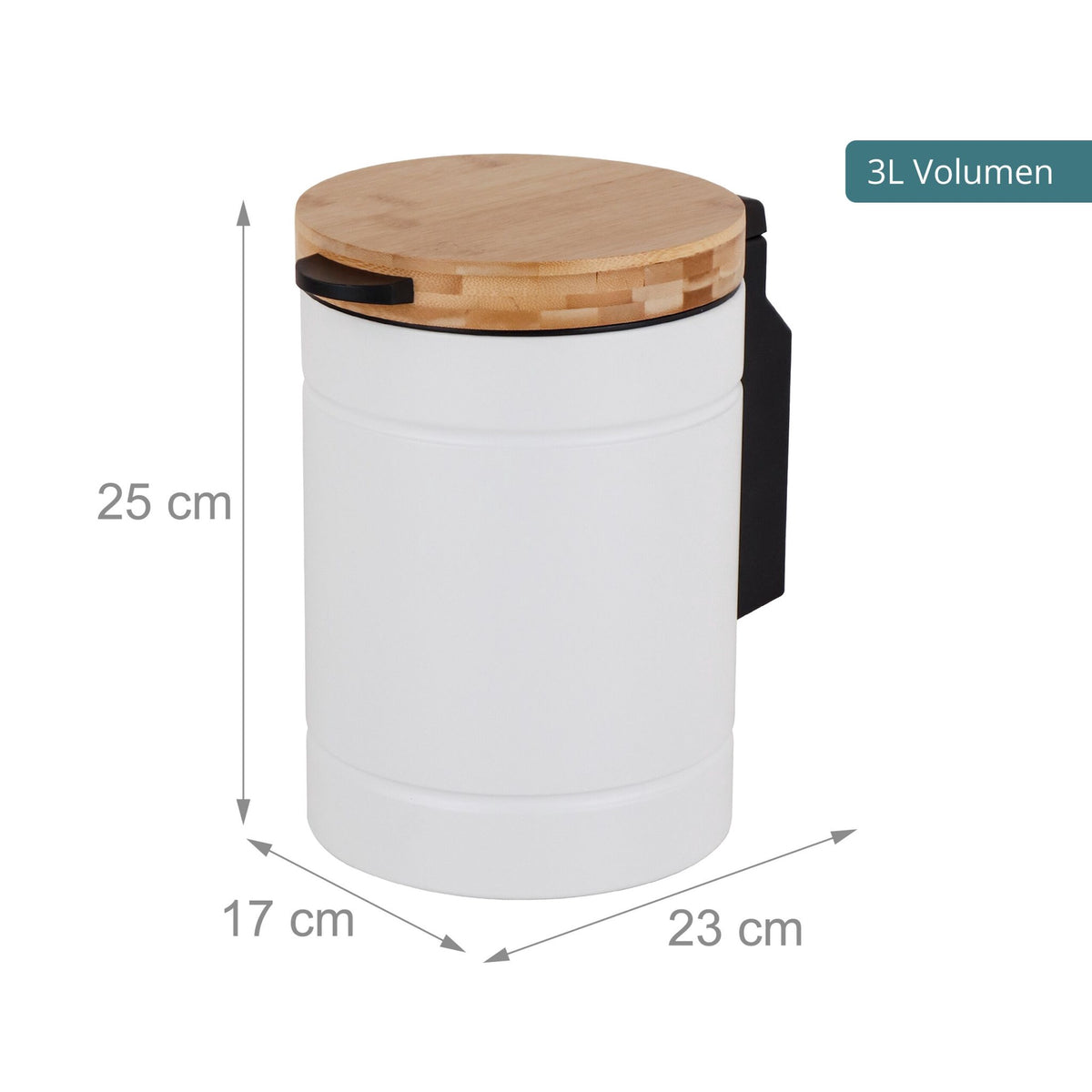 3L Wall-Mounted Cosmetic Bin with Bamboo Lid