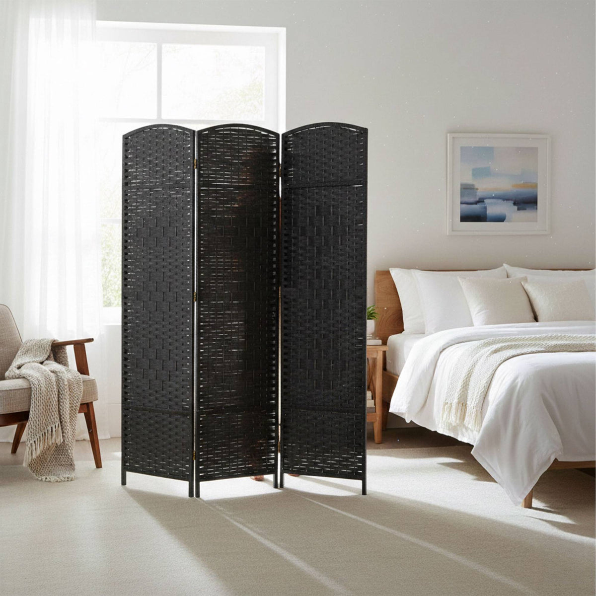 3-Panel Room Divider Folding Screen