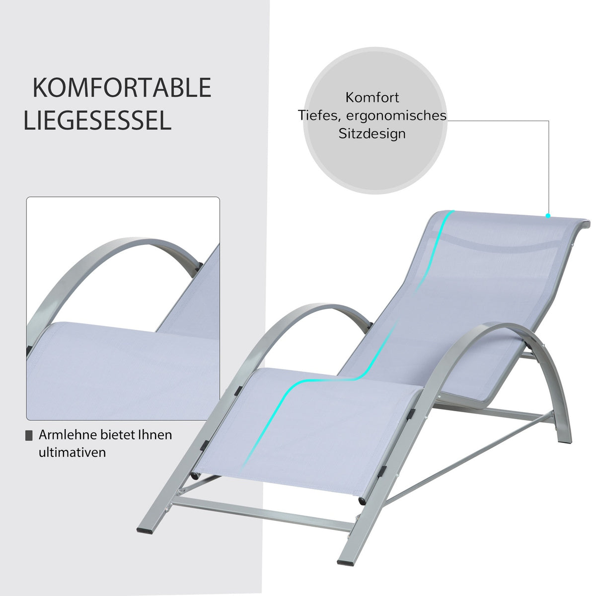3 Pcs. Garden Lounger With Table Garden Set Garden Seating Group Garden Table Set Metal Mesh Gray 2 X Armchairs 1 X Table