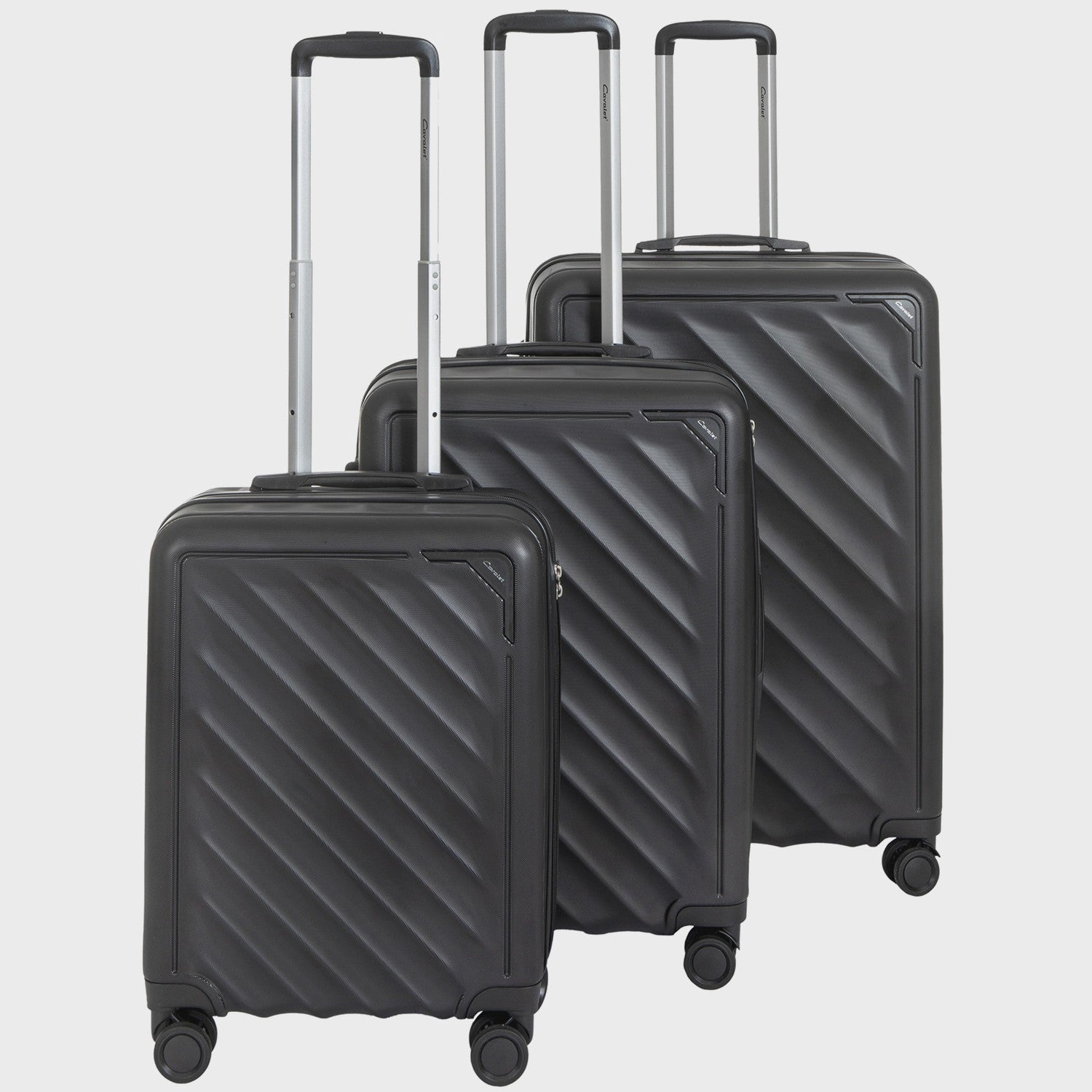 3-Piece Black Luggage Set – Cabin, Medium, Large