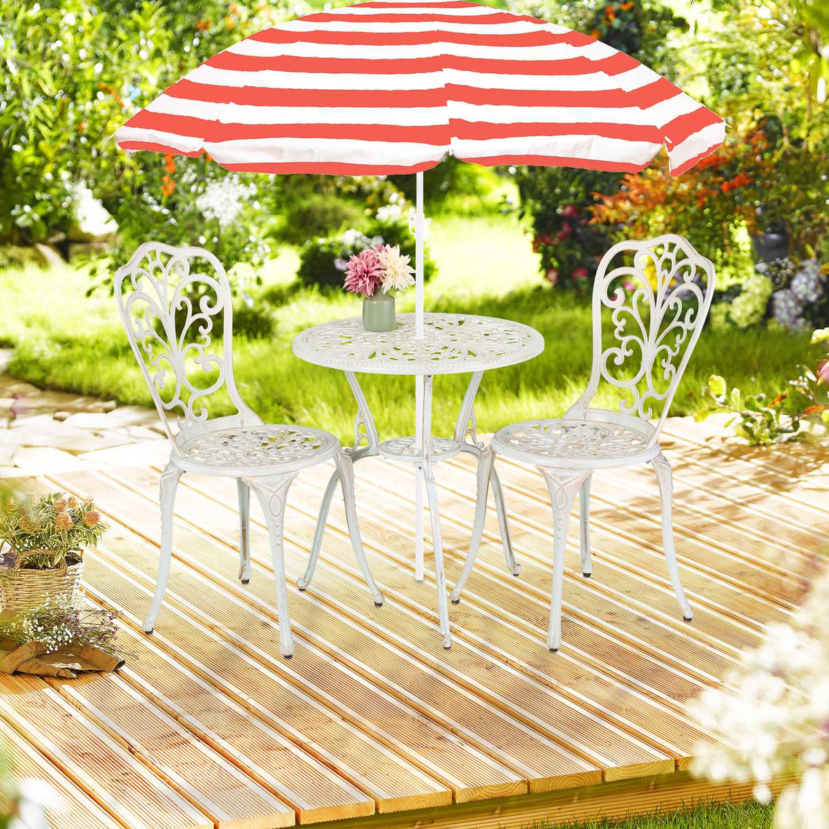 3-Piece Garden Bistro Set – Antique Patio Furniture