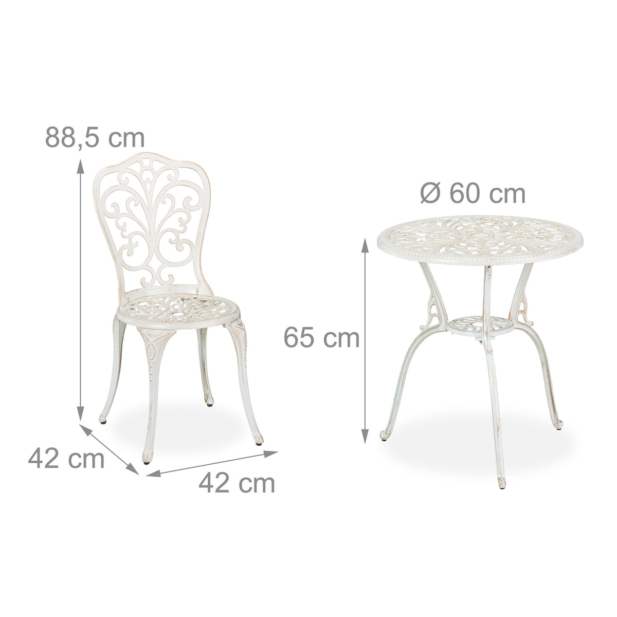 3-Piece Garden Bistro Set – Antique Patio Furniture