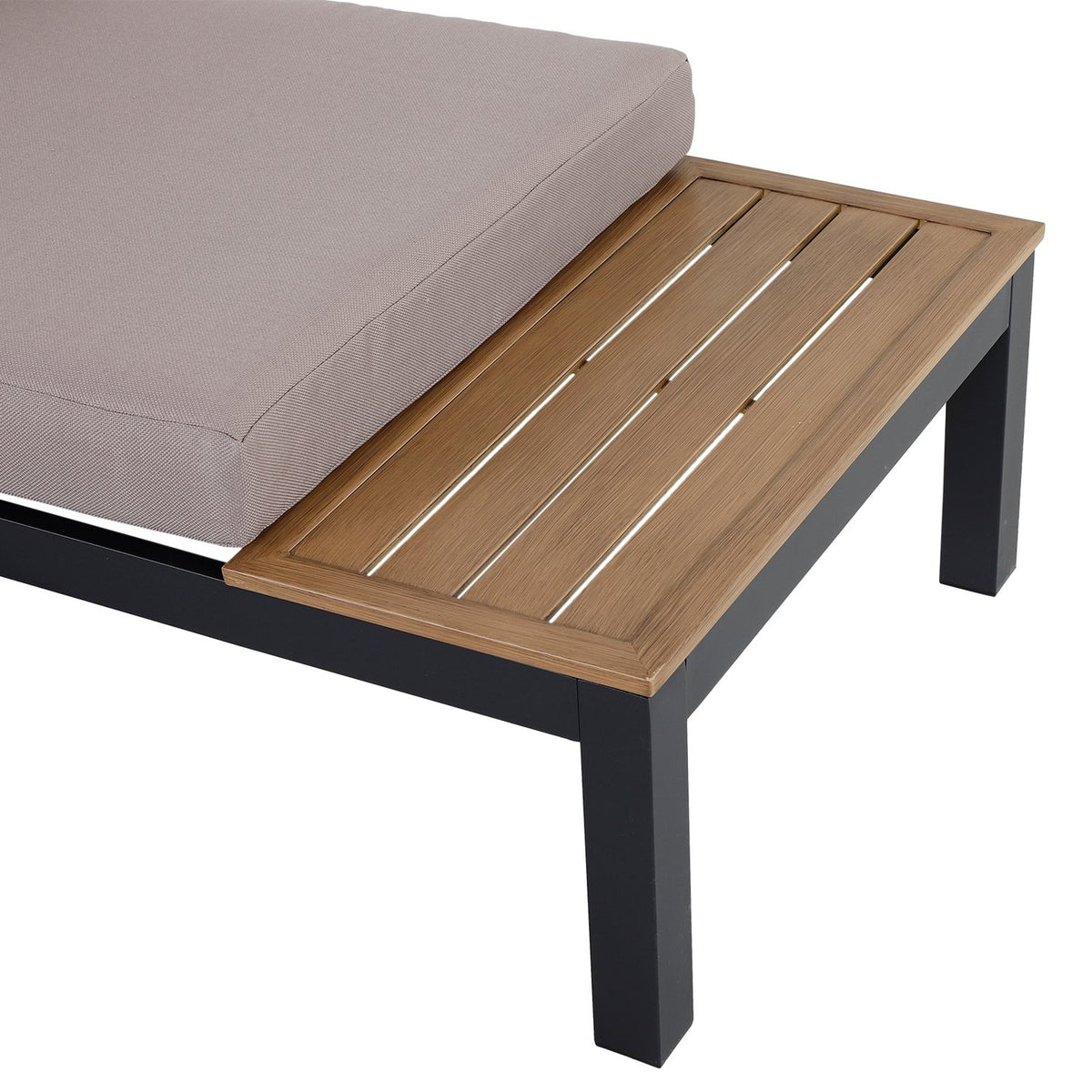 3 Piece Garden Furniture Set With Side Table Sofa With Cushions Outdoor Aluminum 164 X 74 X 69 Cm