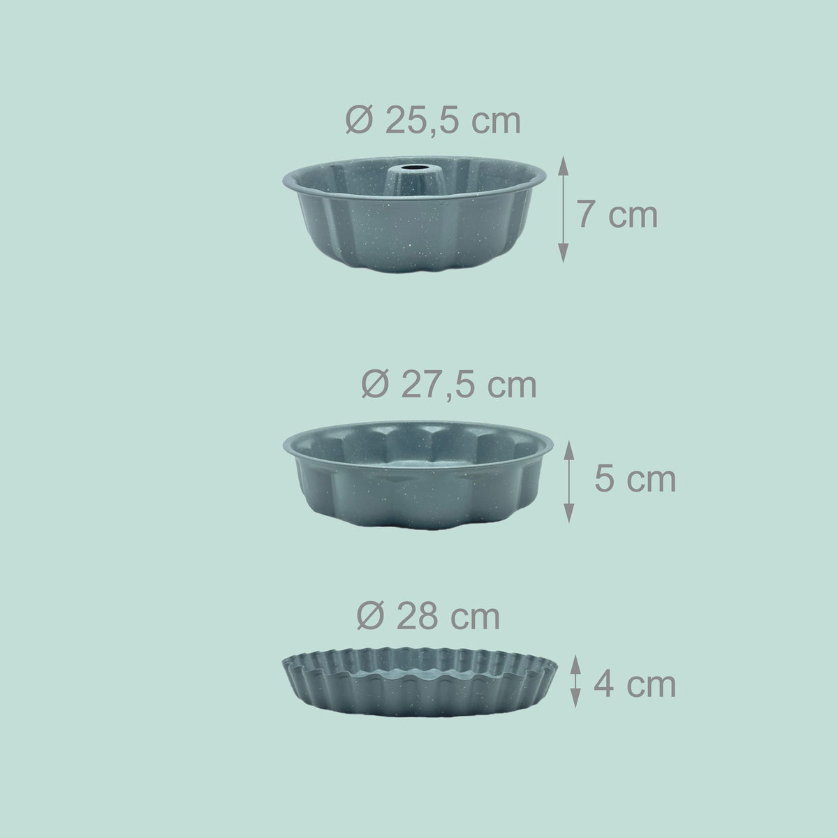 3-Piece Non-Stick Carbon Steel Baking Tin Set