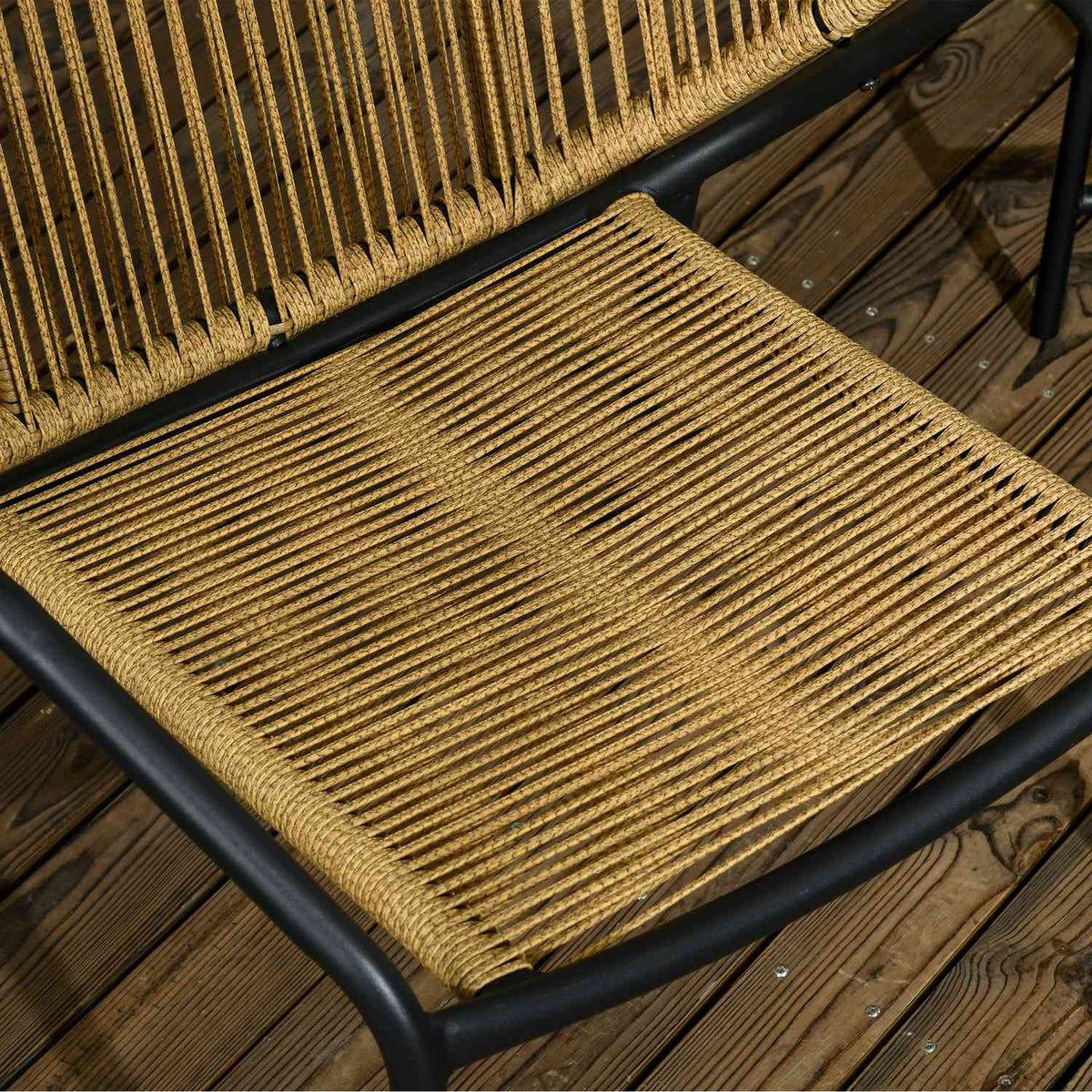 3-Piece Rattan Garden Furniture Set, Garden Set With 2 Garden Chairs, Side Table, Seating Group With Seat And Back Cushions, Steel, Green