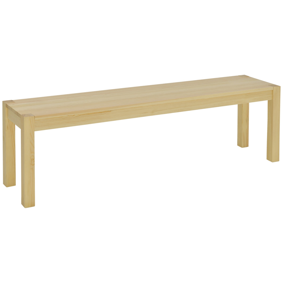 3-Seater Wooden Bench, Dining Bench In Country House Style, Kitchen Bench, Pine Wood, Can Hold Up To 330 Kg, Natural, 150 X 33 X 45 Cm