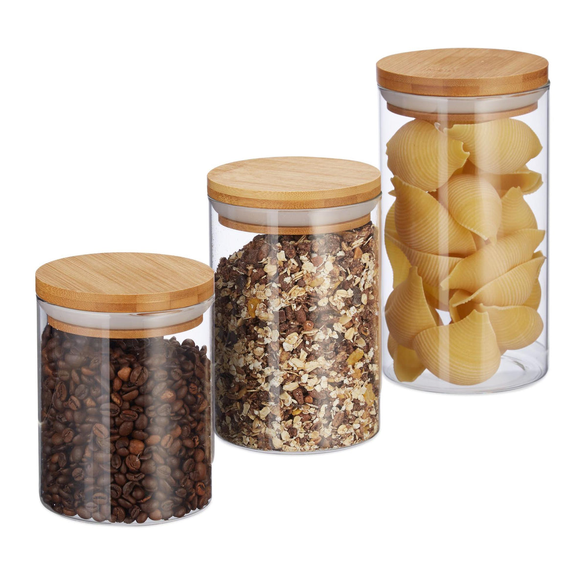 3 Storage jars in different sizes