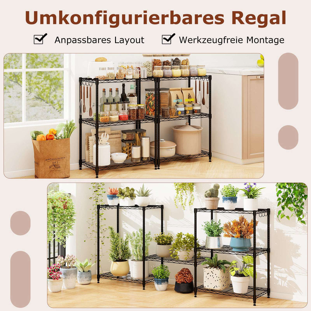 3-Tier Adjustable Metal Storage Shelf – Heavy Duty