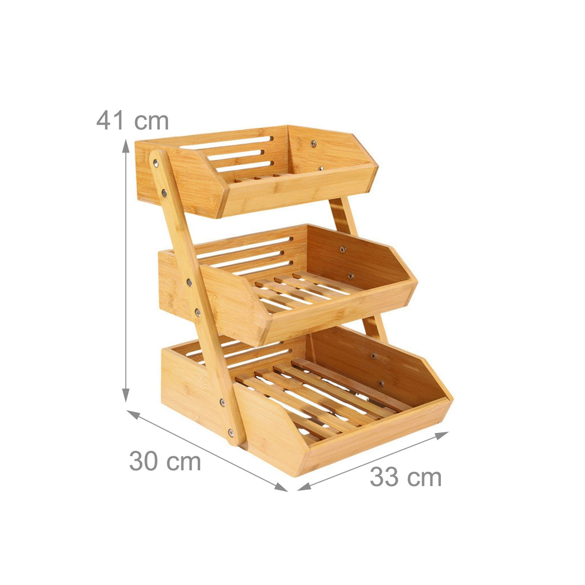 3-Tier Bamboo Fruit Stand for Kitchen Storage