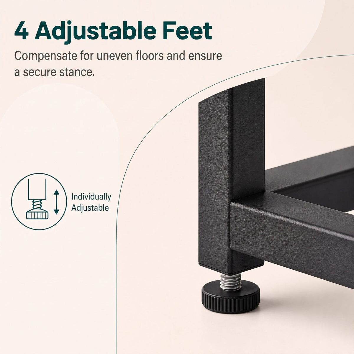 3-Tier Black Printer Stand with Adjustable Shelf