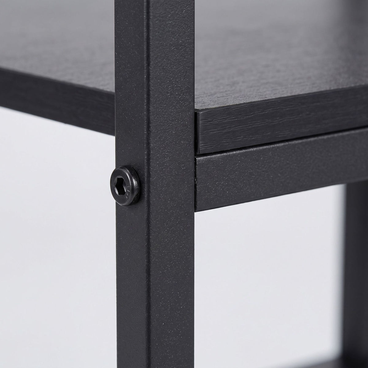 3-Tier Black Printer Stand with Adjustable Shelf
