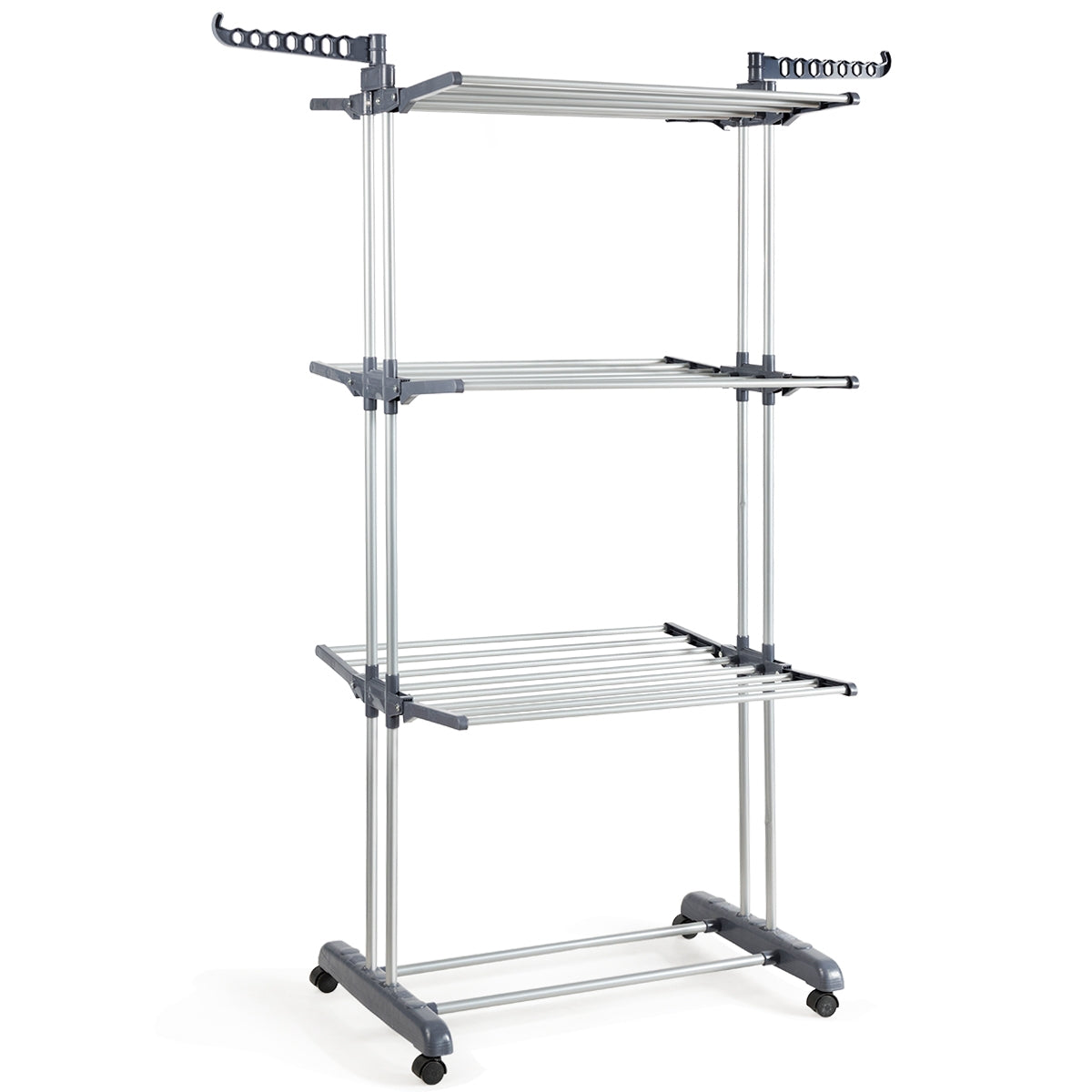 3-Tier Laundry Drying Rack, Foldable, Wheeled, 169 cm