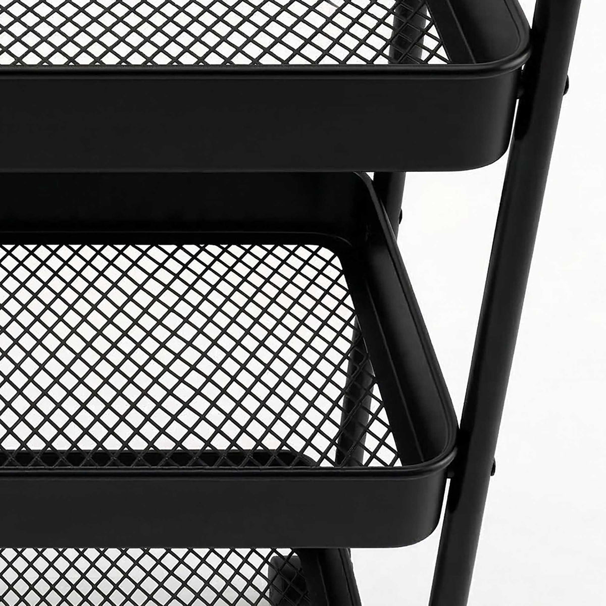 3-Tier Metal Mesh Storage Trolley Cart With Wheels