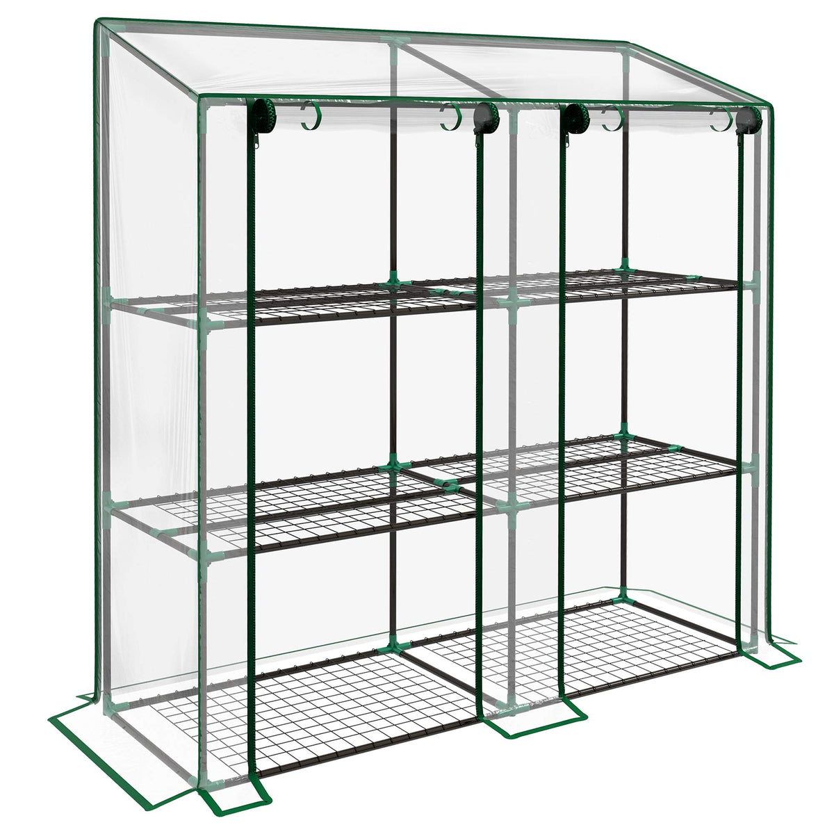 3-Tier Mini Greenhouse with 6 Wire Shelves, Transparent Cover