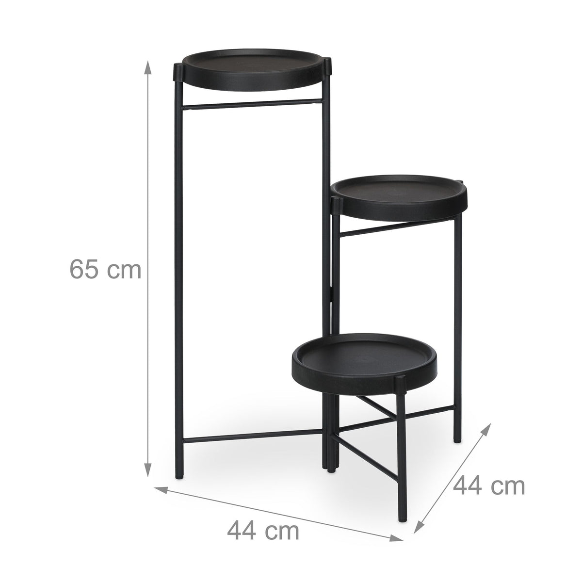 3-Tier Plant Stand, Foldable Steel & Plastic