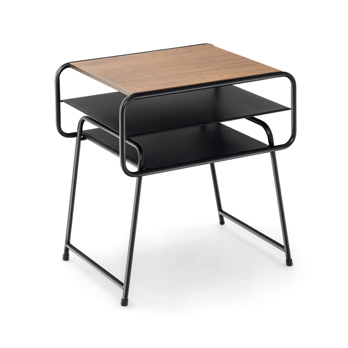3-Tier Side Table, Storage Shelves, 20 x 16 x 22 in