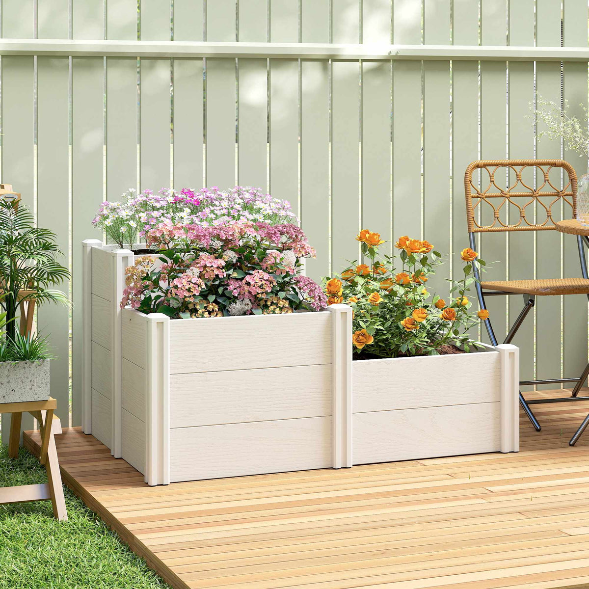 3-Tier Stackable Garden Bed, Vinyl, Easy Assembly