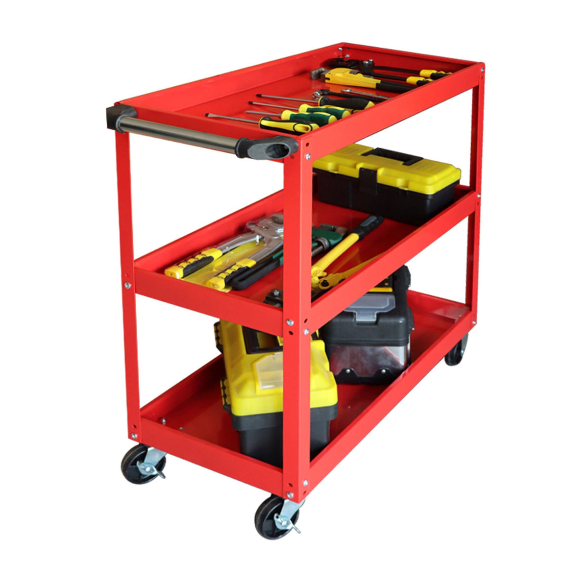3-Tier Workshop Trolley with Swivel Castors