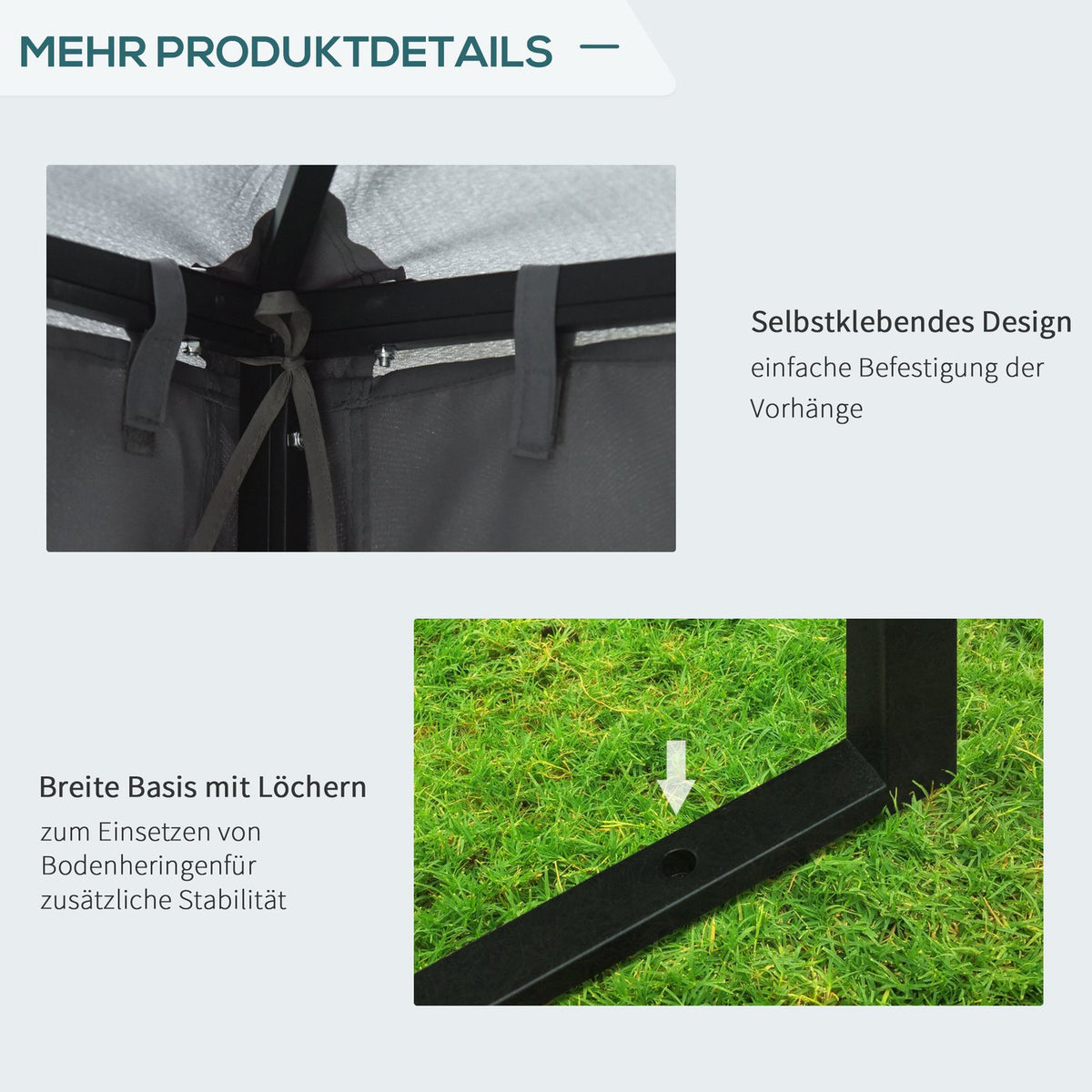 3X3M Double Roof Party Tent Waterproof Uv Protection Metal Polyester Dark Gray