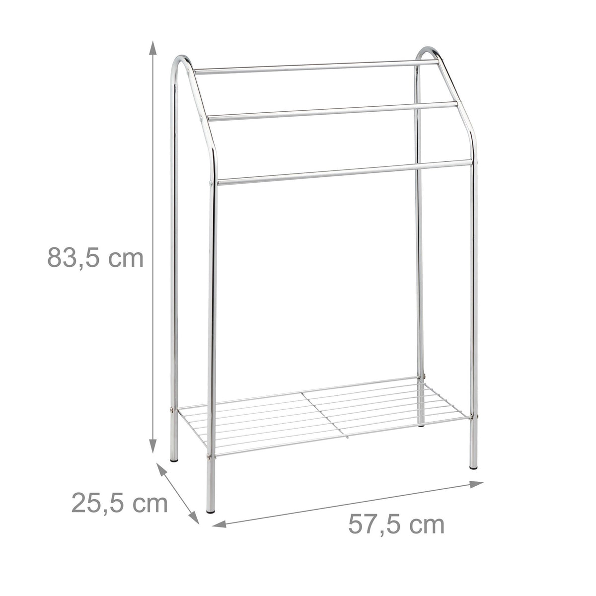 3-armed towel rail with shelf