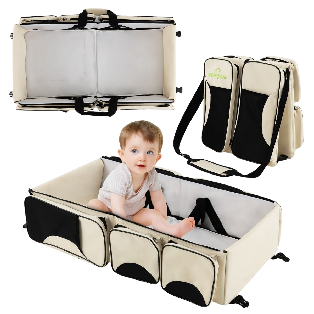 3-in-1 Baby Travel Bag with Changing Pad, 85 x 38 x 18 cm