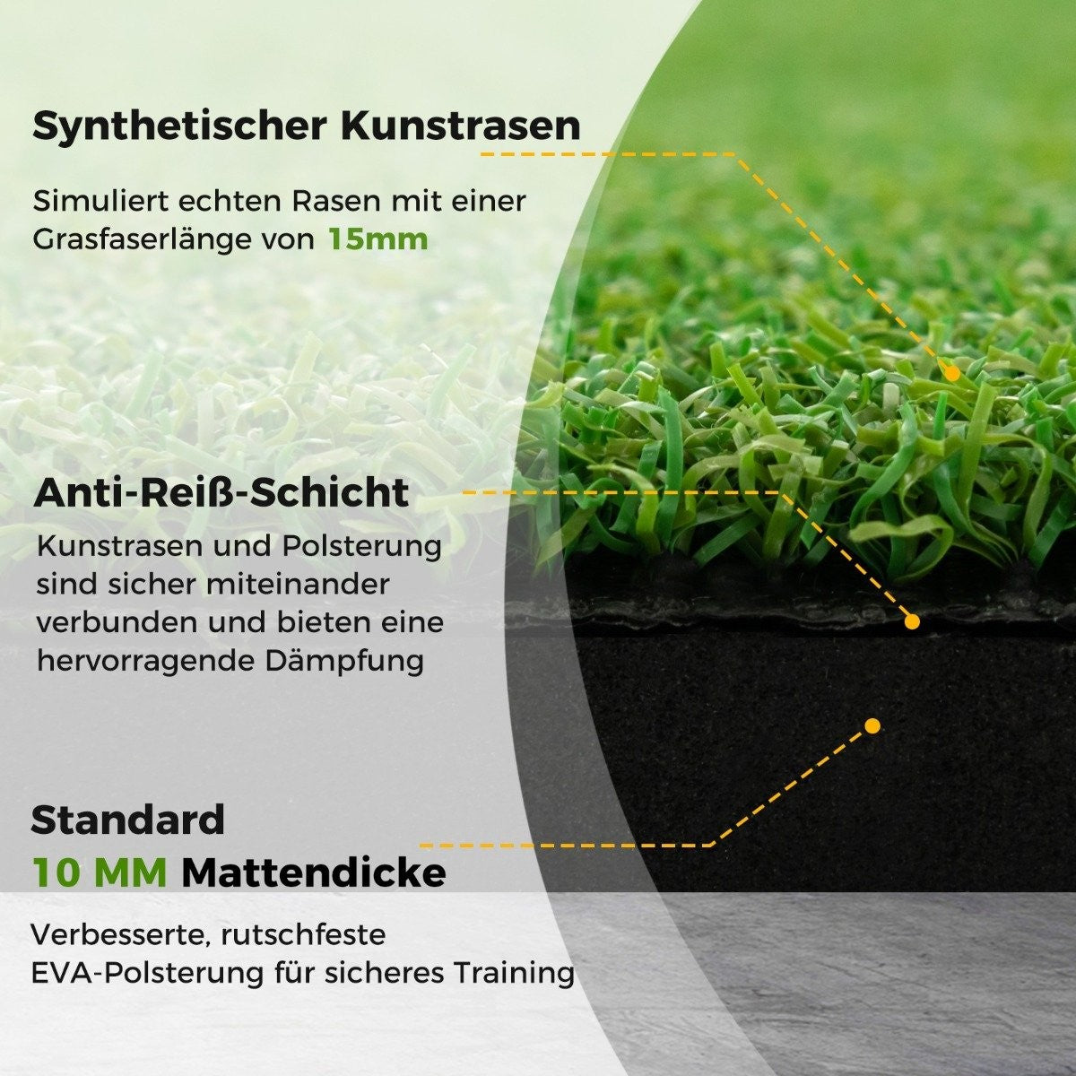 3 in 1 Golf Hitting Mat with Artificial Grass 2 Golf Tees 2 Alignment Rods & 6 Pre-Drilled Tee Holes 60" x 47"
