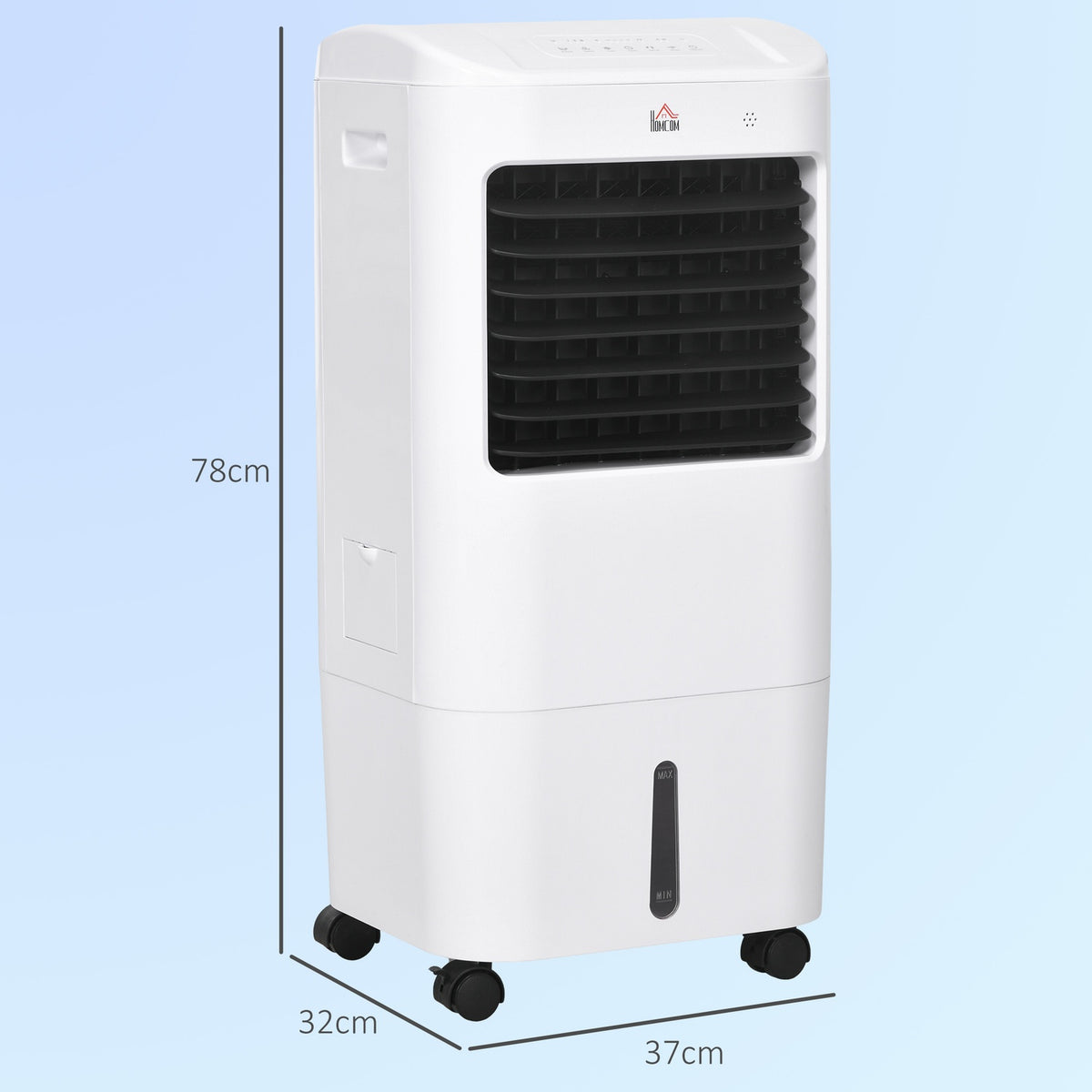 3 in 1 Mobile Air Conditioner with Air Humidification Water Cooling 15L 60° Oscillating Air Conditioner Air Cooler with 7.5h Timer, Remote Control, LED Display, for 20? White 37 x 32 x 78 cm